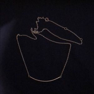 Sterling Silver Curved Bar Necklace